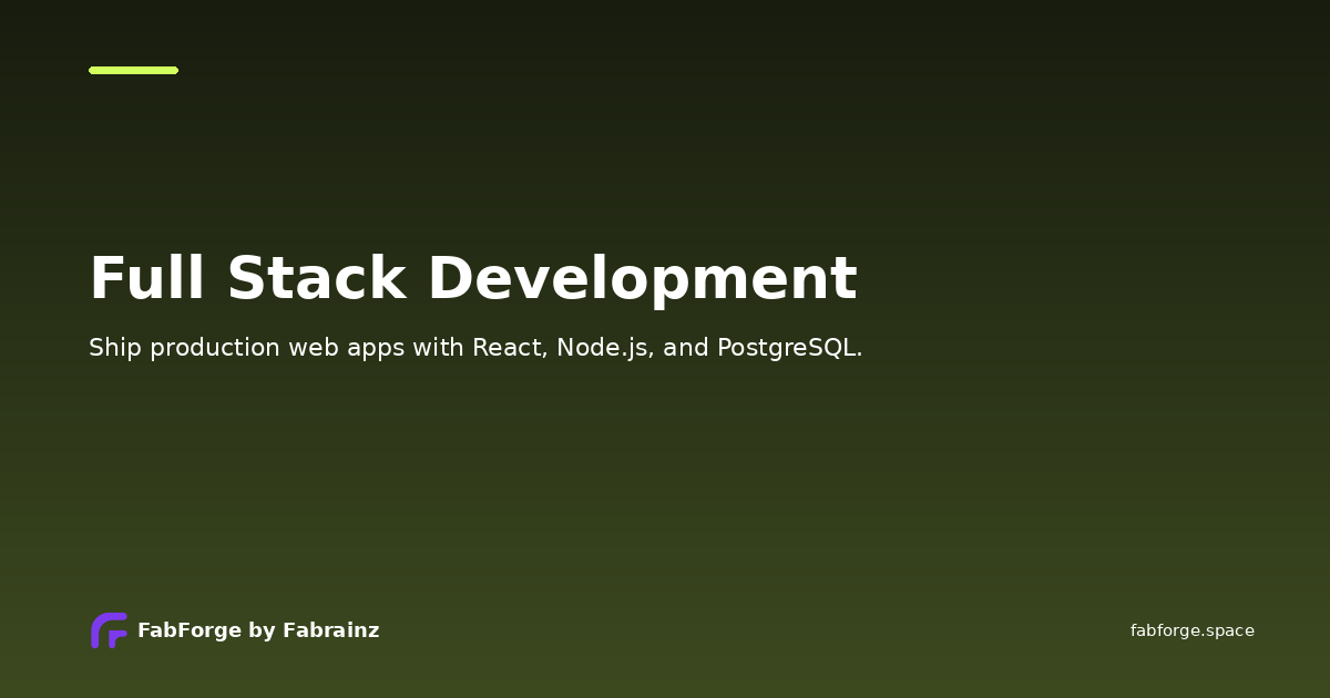 Full Stack Internship | Coimbatore, Tamil Nadu | FabForge